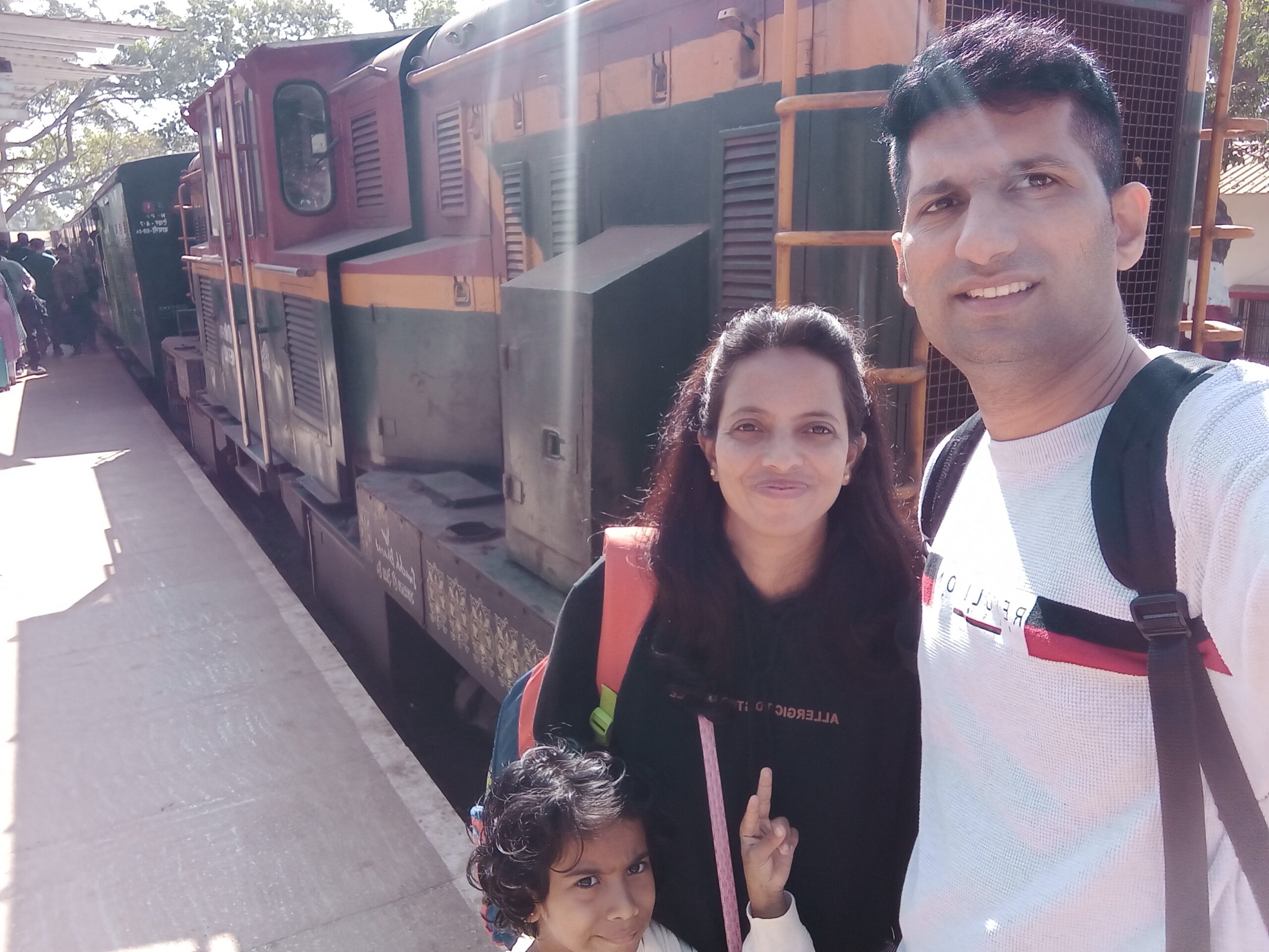 "Walkers boarding a train for a hiking trip in the mountains and like nature